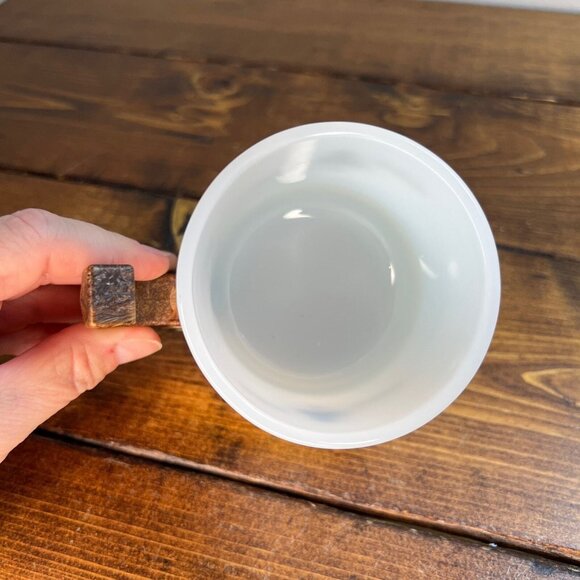 Siesta Ware Clubs Playing Card Coffee Cup Mug Wooden Handle milk glass - Picture 5 of 10